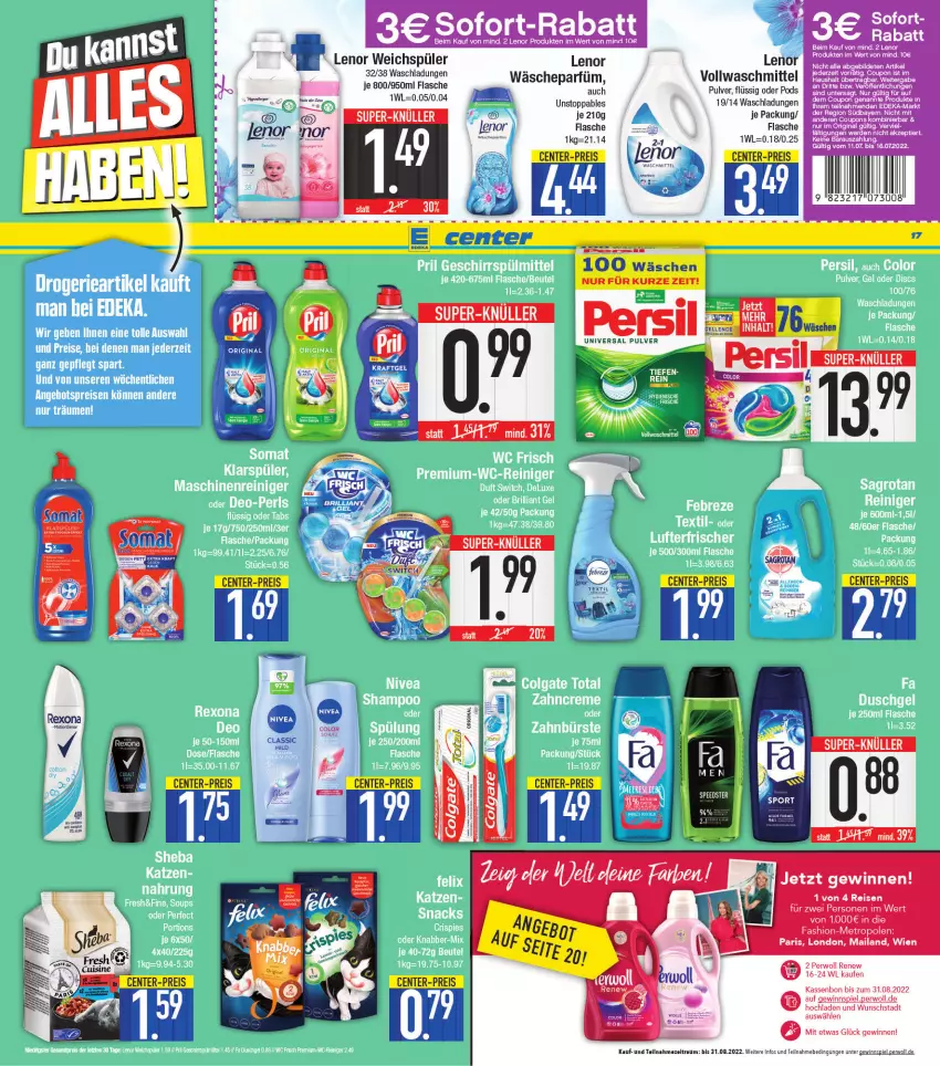 Aktueller Prospekt E Center - Angebote der Woche - von 11.07 bis 16.07.2022 - strona 17 - produkty: angebot, angebotspreis, deo, eis, pril, reis, sheba, Ti