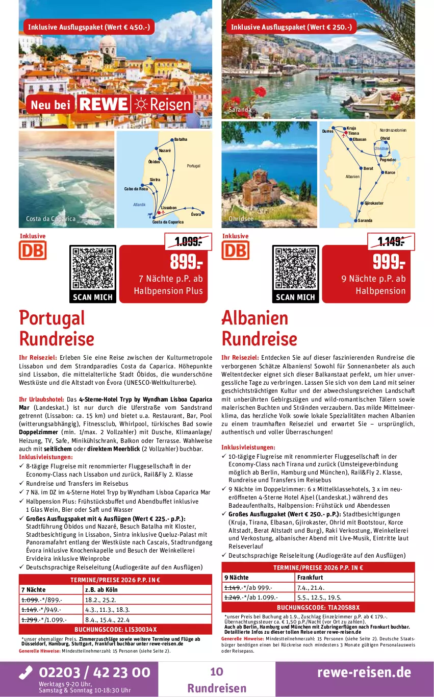 Aktueller Prospekt Rewe Reisen - Reiseprospekt - von 24.07 bis 29.08.2025 - strona 10 - produkty: Bad, bier, buch, Cap, decke, deutschsprachige reiseleitung, dusche, eis, elle, inklusivleistungen, kühlschrank, mac, Metro, Persona, pool, rama, Rana, reis, reiseverlauf, rel, ring, saft, Schrank, Spezi, Ti, tisch, uhr, wasser, wein, Whirlpool, Wild