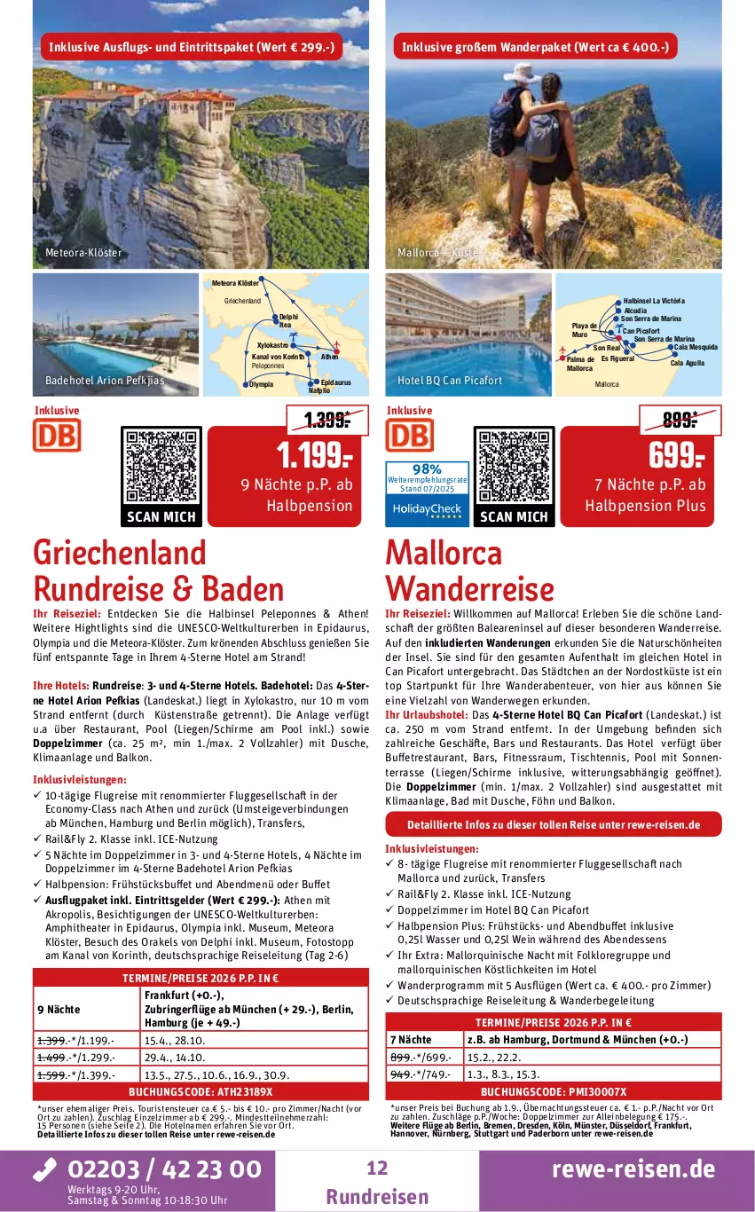 Aktueller Prospekt Rewe Reisen - Reiseprospekt - von 24.07 bis 29.08.2025 - strona 12 - produkty: Bad, buch, decke, deutschsprachige reiseleitung, dusche, eis, ente, inklusivleistungen, Liege, natur, pool, reis, Ria, ring, rwe, schirme, Thea, Ti, tisch, uhr, wasser, wein