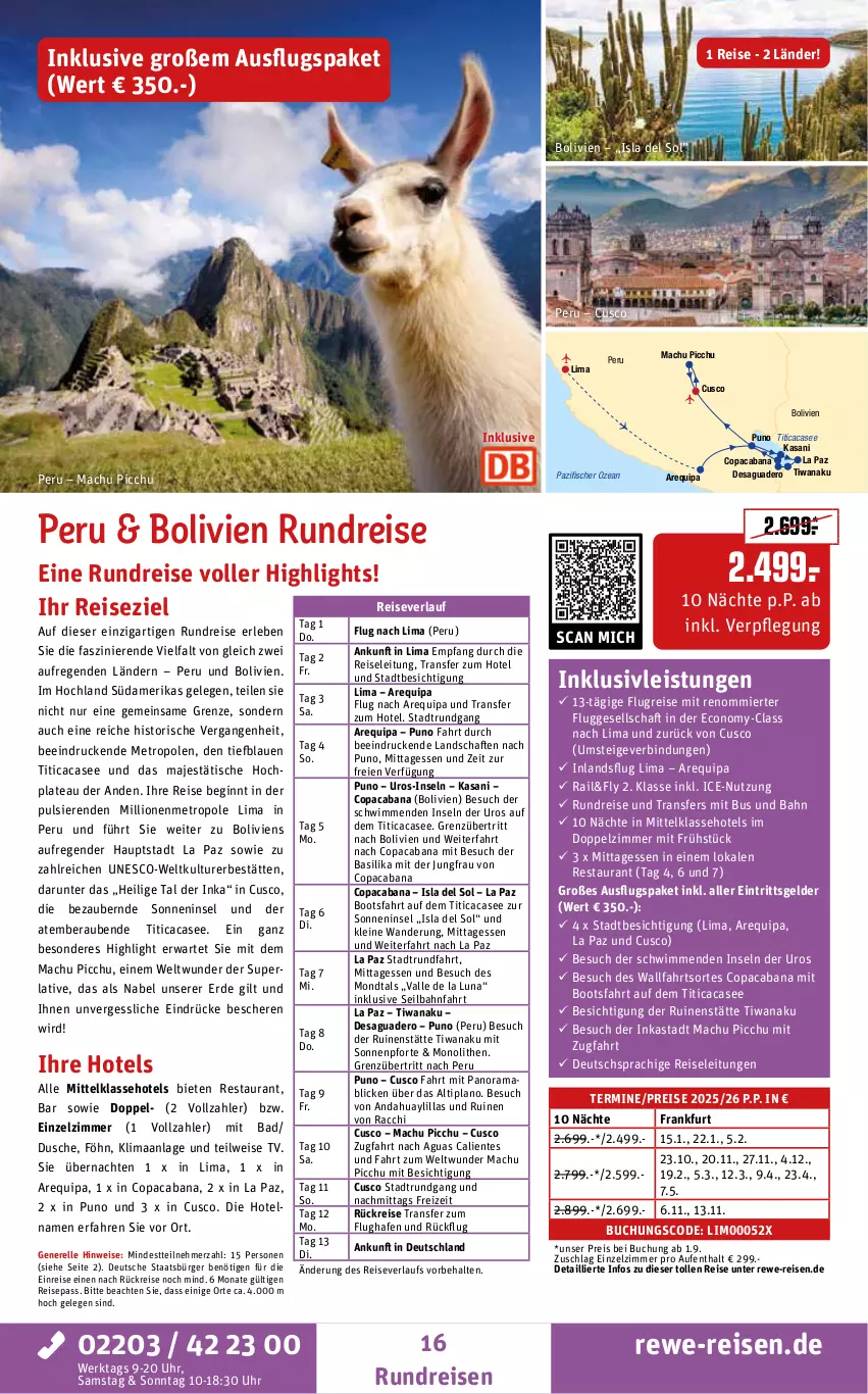 Aktueller Prospekt Rewe Reisen - Reiseprospekt - von 24.07 bis 29.08.2025 - strona 16 - produkty: ACC, Bad, buch, deutschsprachige reiseleitung, dusche, eis, elle, ente, erde, fisch, fische, Fischer, gin, hochland, HP, inklusivleistungen, Jungfrau, leine, lion, mab, mac, Metro, perla, rama, reis, reiseverlauf, rel, Schere, Ti, tisch, uhr