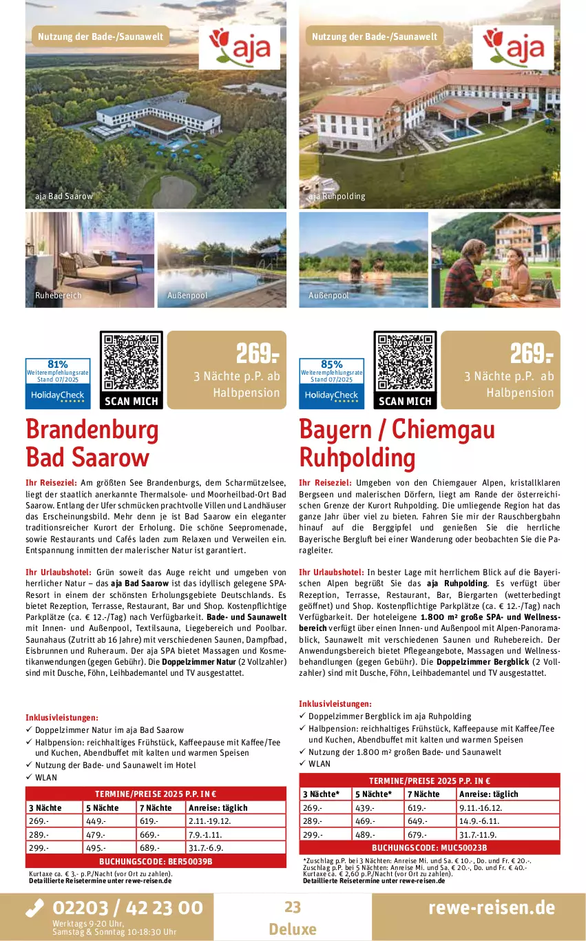 Aktueller Prospekt Rewe Reisen - Reiseprospekt - von 24.07 bis 29.08.2025 - strona 23 - produkty: angebot, angebote, auer, axe, Bad, Bademantel, bier, brunnen, buch, dusche, eis, Garten, HP, inklusivleistungen, kaffee, kosmetik, kuchen, kurtaxe, Liege, mab, Mantel, Mütze, natur, pool, rama, reis, rel, rezept, rwe, tee, Ti, uhr, wellnessbereich
