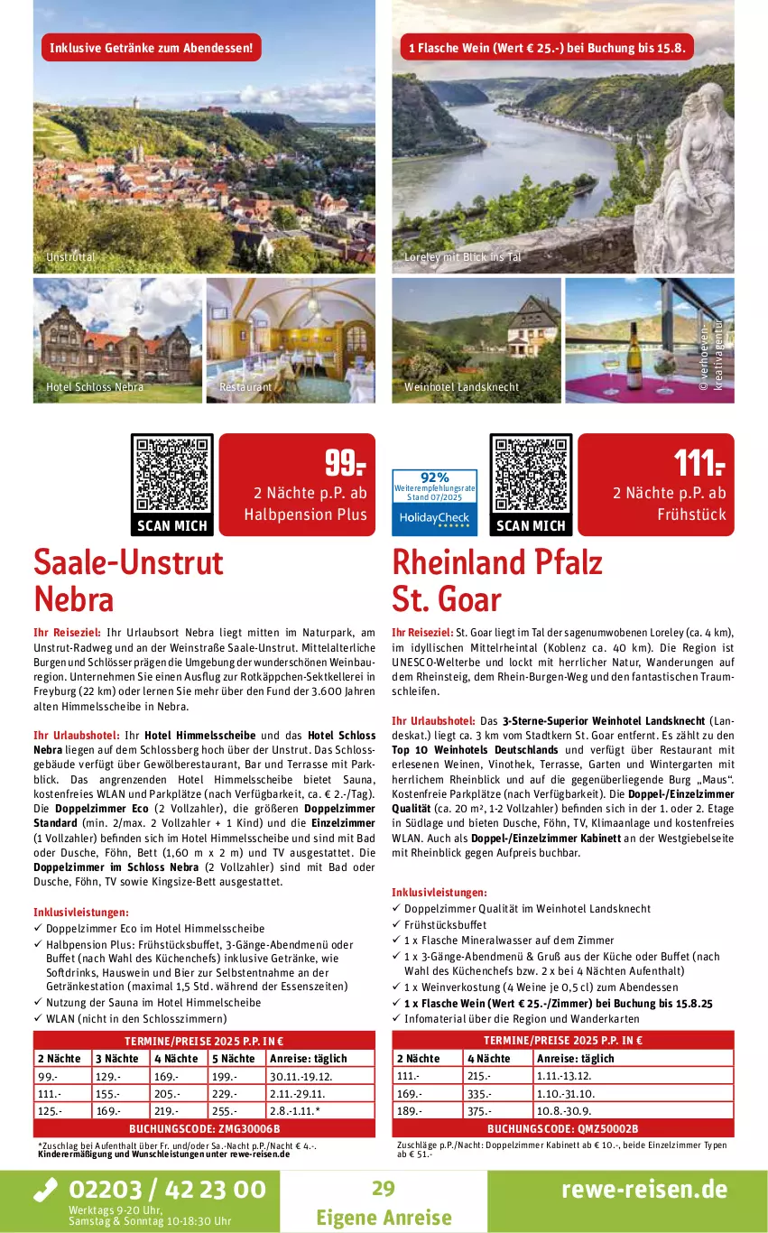 Aktueller Prospekt Rewe Reisen - Reiseprospekt - von 24.07 bis 29.08.2025 - strona 29 - produkty: Alwa, asti, Bad, Bau, bett, bier, buch, drink, drinks, dusche, eis, elle, fanta, flasche, Garten, getränk, getränke, inklusivleistungen, kabinett, Kinder, küche, Küchen, Liege, Maus, mineralwasser, natur, reis, rel, Ria, rotkäppchen, sekt, Ti, tisch, uhr, wasser, wein, weine