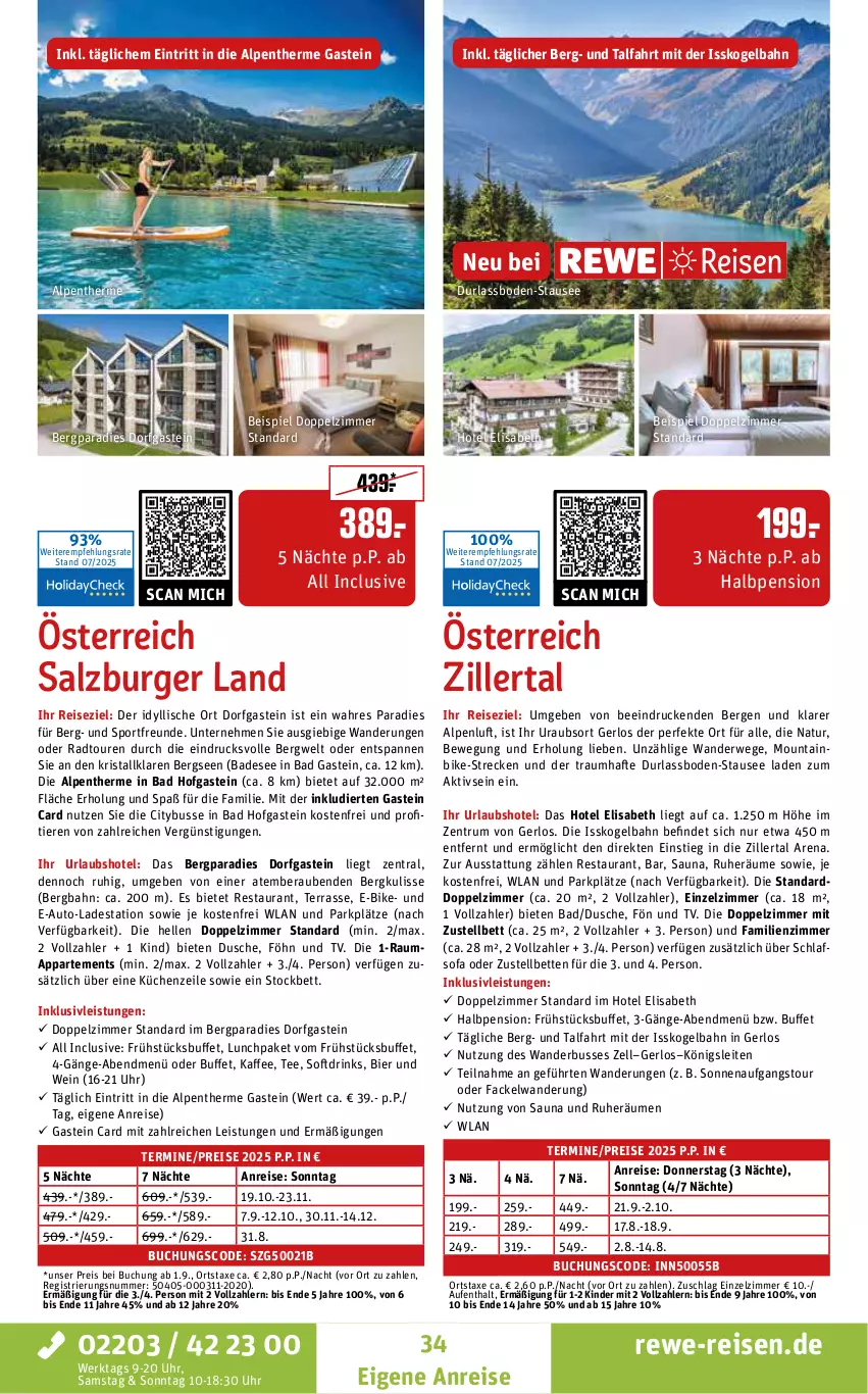 Aktueller Prospekt Rewe Reisen - Reiseprospekt - von 24.07 bis 29.08.2025 - strona 34 - produkty: auto, axe, Bad, bett, Betten, bier, buch, burger, drink, drinks, dusche, E-Bike, eis, elle, HP, inklusivleistungen, kaffee, Kinder, küche, Küchen, Küchenzeile, Mountainbike, natur, reis, rum, rwe, salz, schlafsofa, Sofa, Sport, tee, Ti, Tiere, uhr, wein