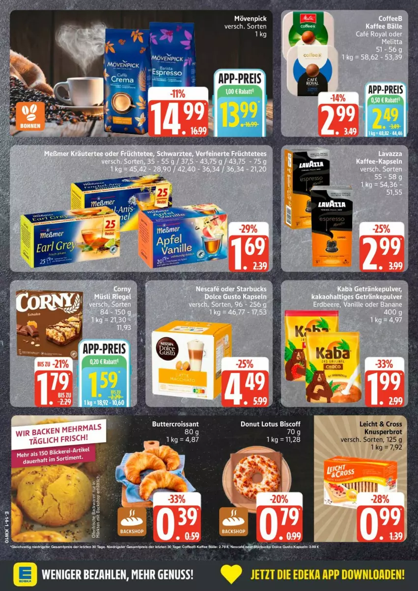 Aktueller Prospekt Edeka - Prospekte - von 02.03 bis 07.03.2026 - strona 18 - produkty: backwaren, biscoff, brot, deka, Donut, frische backwaren, mac, Meßmer, mövenpick, tee, Ti, vanille