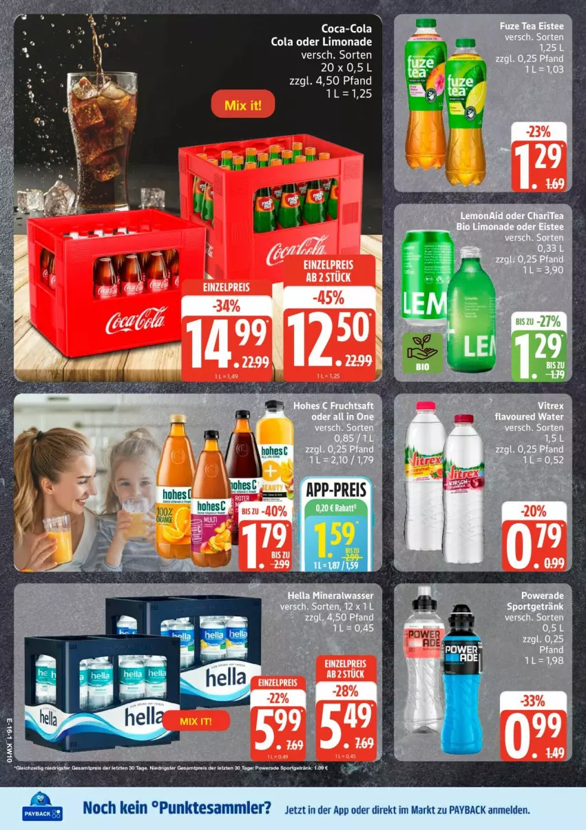 Aktueller Prospekt Edeka - Prospekte - von 02.03 bis 07.03.2026 - strona 20 - produkty: coca-cola, cola, eis, getränk, limo, limonade, payback, reis, Sport, tesa, Ti, ZTE