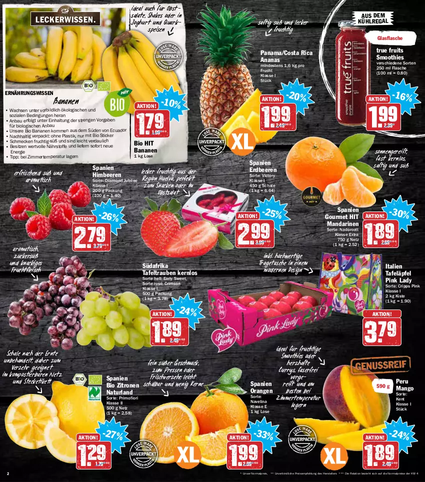 Aktueller Prospekt Aez - Prospekte - von 07.02 bis 12.02.2022 - strona 2 - produkty: ananas, asti, aus dem kühlregal, banane, bananen, Bau, beere, beeren, bio, bio hit, curry, eis, elle, erdbeere, erdbeeren, flasche, fleisch, frucht, fruchtfleisch, glasflasche, gsw, himbeer, himbeere, himbeeren, joghur, joghurt, kühlregal, LG, mac, mandarine, mandarinen, mango, Mode, natur, naturland, navelina, obst, orange, orangen, Pink Lady, quark, regal, reis, rel, saft, salat, salate, Schal, Schale, shake, smoothie, smoothies, snack, Stier, tafeläpfel, tafeltrauben, Tasche, teller, Ti, tisch, tragetasche, trauben, true fruits, zitrone, zitronen, zucker