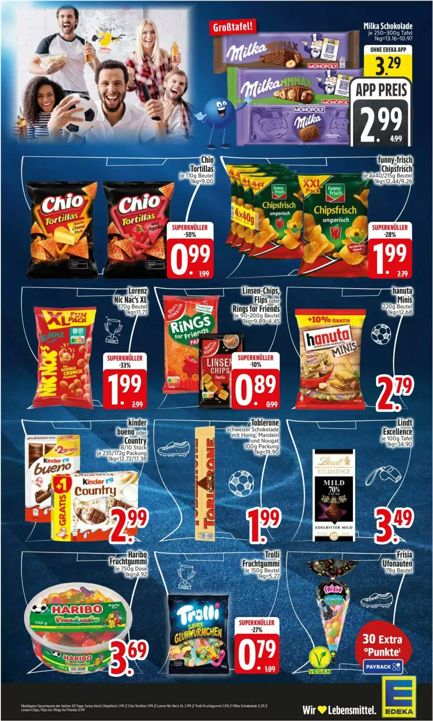 Aktueller Prospekt Edeka - Prospekte - von 15.06 bis 20.06.2026 - strona 2 - produkty: beutel, chips, chipsfrisch, eis, frucht, fruchtgummi, lebensmittel, lorenz, payback, reis, Ria, schoko, schokolade, ZTE