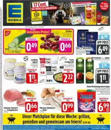 Gazetka promocyjna Edeka - Prospekte - Gazetka - ważna od 20.06 do 20.06.2026 - strona 3 - produkty: beutel, braten, Cap, deka, eier, eis, fertiggericht, flasche, frosta, frucht, fruchtsaft, geschirr, grill, HP, joghur, joghurt, kirsch, kirsche, kirschen, landliebe, Nektar, reiniger, reis, saft, schnitzel, schwein, schweine, schweine-schnitzel, somat, Ti, wein, weine, Weißwurst, wurst
