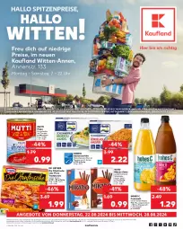 Gazetka promocyjna Kaufland - Umschlag - Gazetka - ważna od 28.08 do 28.08.2024 - strona 1 - produkty: Alaska-Seelachs, angebot, angebote, Brei, die ofenfrische, Dr. Oetker, eis, ente, filet, frosta, frucht, fruchtsaft, Hohes C, lachs, mikado, Mutti, Ofen, orange, orangen, orangensaft, pizza, pizza tradizionale, reis, rum, saft, schlemmerfilet, schoko, schokolade, Ti, tomate, tomaten, tradizionale, uhr, ZTE