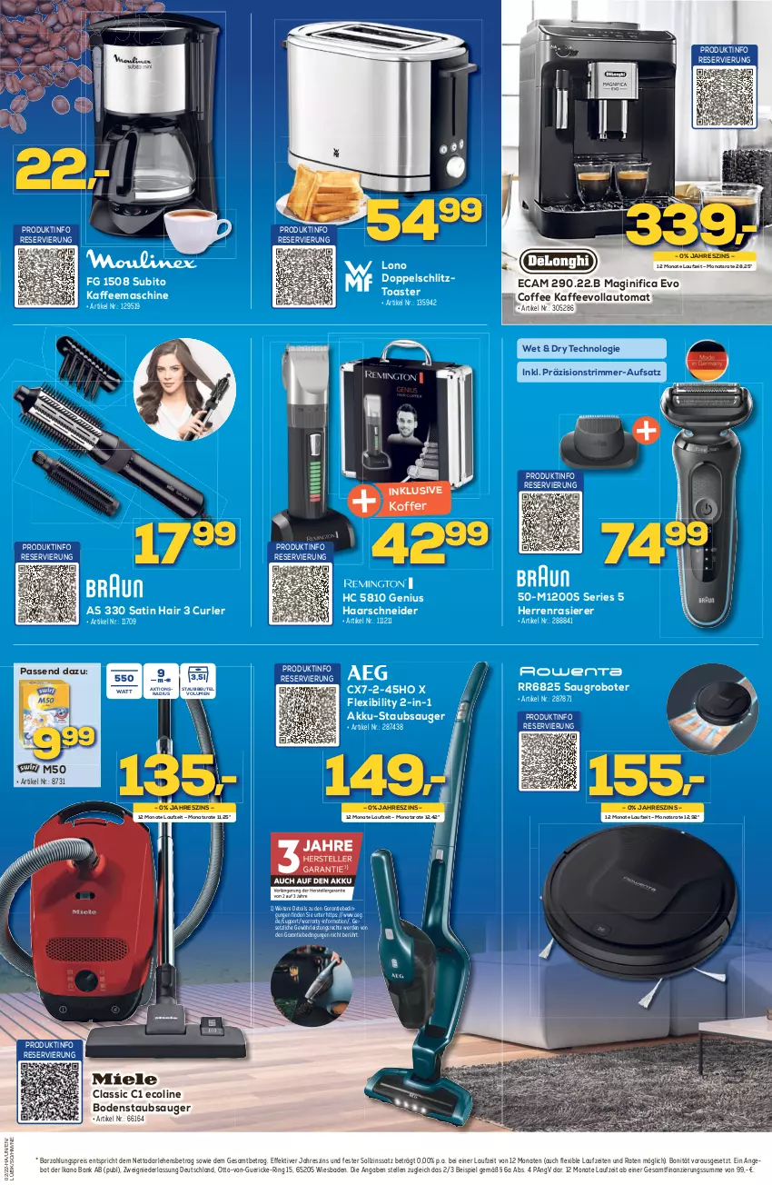 Aktueller Prospekt Berlet - Achtung!  - von 10.01 bis 15.01.2022 - strona 7 - produkty: aeg, akku, Akku-Staubsauger, angebot, auto, Bad, Bank, beutel, bodenstaubsauger, eis, elle, erde, gin, haarschneider, herrenrasierer, kaffee, kaffeemaschine, kaffeevollautomat, koffer, rasierer, reis, ring, Saugroboter, staubbeutel, staubsauger, Ti, toast, toaster