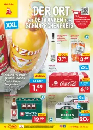 Gazetka promocyjna Netto Marken-Discount - Filial-Angebote - Gazetka - ważna od 13.08 do 13.08.2022 - strona 18 - produkty: burgunder, coca-cola, cocktail, cola, eis, frucht, fruchtsaft, fruchtsaftgetränk, getränk, getränke, grapefruit, ndk, pils, reis, riesling, saft, schnäppchen, schöfferhofer, Spaten, tee, Ti, versandkostenfrei, Weißburgunder