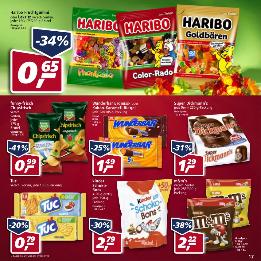 Aktueller Prospekt Real - Real Handzettel - von 21.02 bis 26.02.2022 - strona 17 - produkty: beutel, chips, chipsfrisch, eis, erdnuss, frucht, fruchtgummi, funny-frisch, haribo, kakao, karamell, Kinder, Kinder Schokobons, Lakritz, nuss, oder lakritz, reis, riegel, schoko, Ti, tuc