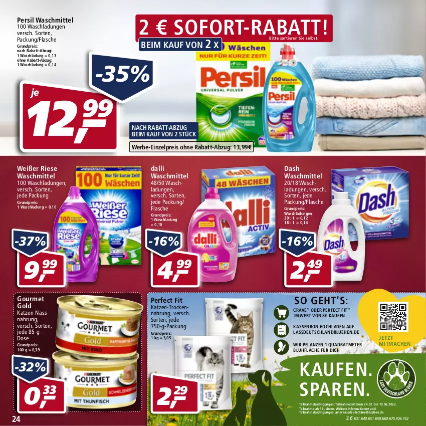 Aktueller Prospekt Real - Real Handzettel - von 21.02 bis 26.02.2022 - strona 24 - produkty: dalli, eis, flasche, gourmet gold, mac, Nassnahrung, Perfect Fit, persil, persil waschmittel, pflanze, pflanzen, quad, reis, sofort-rabatt, ssd, Ti, Tiere, Trockennahrung, waschmittel