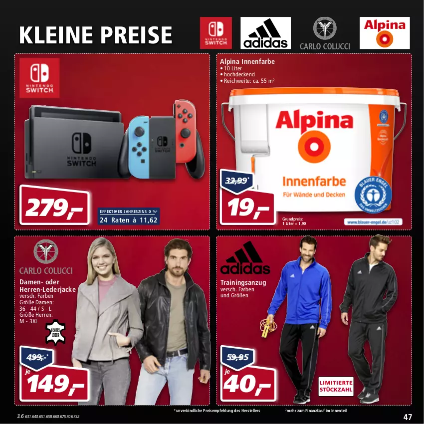 Aktueller Prospekt Real - Real Handzettel - von 21.02 bis 26.02.2022 - strona 47 - produkty: alpina, Anzug, decke, eis, elle, ente, innenfarbe, Jacke, leine, reis, teller, Ti, trainingsanzug