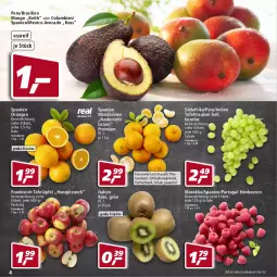 Gazetka promocyjna Real - Real Handzettel - Gazetka - ważna od 26.02 do 26.02.2022 - strona 4 - produkty: avocado, beere, beeren, eis, früchte, himbeer, himbeere, himbeeren, kiwi, mandarine, mandarinen, mango, orange, orangen, reis, Schal, Schale, tafeläpfel, tafeltrauben, Ti, trauben