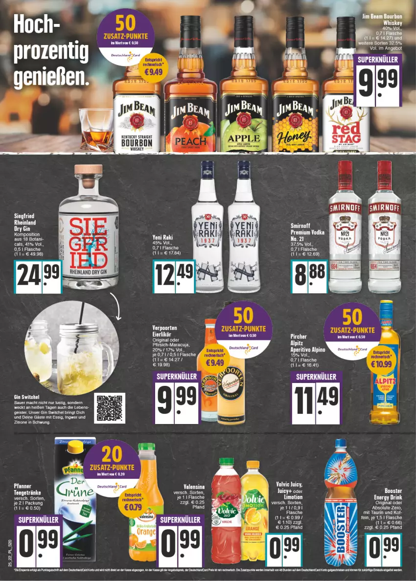 Aktueller Prospekt E Center - Angebote der Woche - von 20.06 bis 25.06.2022 - strona 20 - produkty: auer, dry gin, eis, essig, flasche, gin, ingwer, LG, limo, Lusti, mac, maracuja, orange, pfanne, Pfanner, pfirsich, ring, smirnoff, tee, Ti, tuc, verpoorten, weck, whiskey, Wild