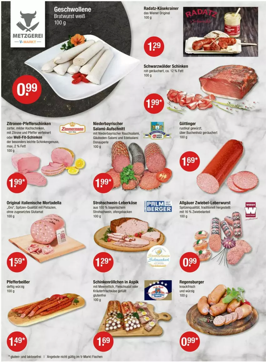 Aktueller Prospekt Vmarkt - Prospekte - von 18.04 bis 24.04.2024 - strona 2 - produkty: angebot, angebote, aufschnitt, bratwurst, buch, burger, dell, Edelsalami, eis, Elan, fisch, fische, fleisch, fleischsalat, frischkäse, geback, gewürz, gin, Holz, Käse, Käsekrainer, kochschinken, kräuter, leberkäs, leberkäse, leberwurst, LG, meerrettich, mit pistazien, mortadella, nuss, Ofen, pfeffer, Pfefferbeißer, pistazien, Rauch, regensburger, Rettich, salami, salat, schinken, schwarzwälder schinken, schwein, spitzenqualität, Ti, wein, wiener, wolle, wurst, zitrone, zitronen, ZTE, zwiebel