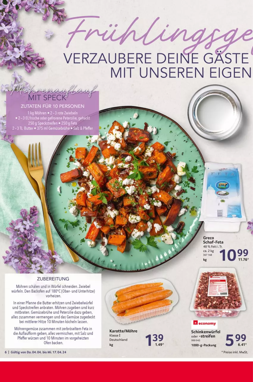 Aktueller Prospekt Selgros - Gastronomie - von 04.04 bis 17.04.2024 - strona 6 - produkty: backofen, braten, Brühe, butter, eis, feta, Gemüsebrühe, möhren, Ofen, petersilie, pfanne, pfeffer, reifen, reis, salz, schinken, Speck, Ti, würfel, ZTE, zwiebel