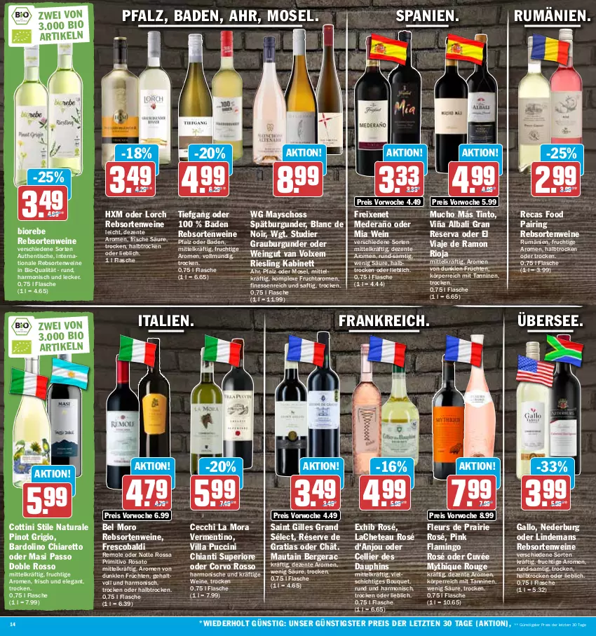 Aktueller Prospekt Hit - Prospekte - von 08.05 bis 13.05.2023 - strona 14 - produkty: aldi, Bad, Berger, bio, burgunder, chia, chianti, cin, cuvée, eis, ente, finesse, flasche, freixenet, frucht, früchte, früchten, gallo, grauburgunder, kabinett, natur, natura, nederburg, passo, Pinot, pinot grigio, primitivo, rebsortenweine, reis, riesling, ring, rioja, rosato, rouge, rum, saft, spätburgunder, Ti, tisch, wein, weine, ZTE