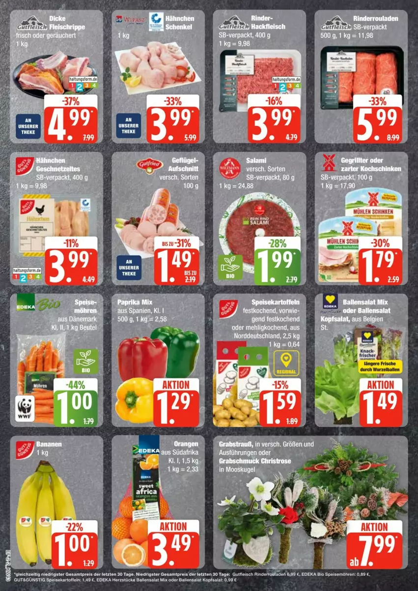 Aktueller Prospekt Edeka - Prospekte - von 19.10 bis 25.10.2024 - strona 2 - produkty: aufschnitt, ball, bio, deka, edeka bio, eis, fleisch, gutfleisch, kartoffel, kartoffeln, kopfsalat, mehl, möhren, reis, rind, rinder, Rinderroulade, rinderrouladen, rouladen, salat, Schmuck, speisekartoffeln, speisemöhren, Ti, ZTE