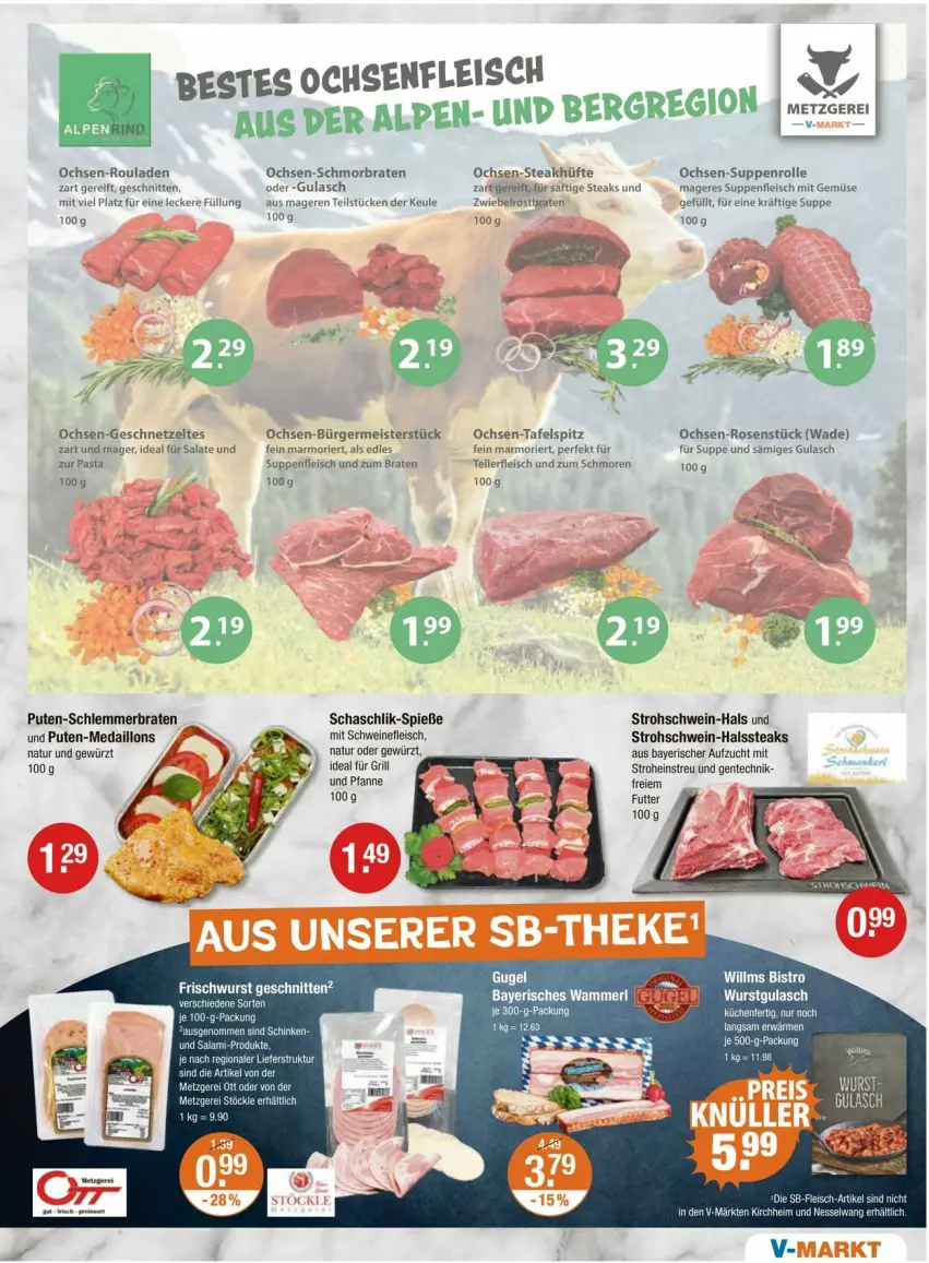 Aktueller Prospekt Vmarkt - Prospekte - von 09.10 bis 15.10.2025 - strona 3 - produkty: braten, eis, elle, ente, fleisch, für grill und pfanne, gewürz, grill, grill und pfanne, gulasch, ideal für grill, ideal für grill und pfanne, medaillons, merl, mit gemüse, natur, pasta, pfanne, pute, rosen, rouladen, salat, salate, schmorbraten, schnitten, schwein, schweine, schweinefleisch, senf, steak, steakhüfte, steaks, suppe, suppen, suppenfleisch, tafelspitz, tee, teller, Ti, und pfanne, wein, weine, wurst, zwiebel