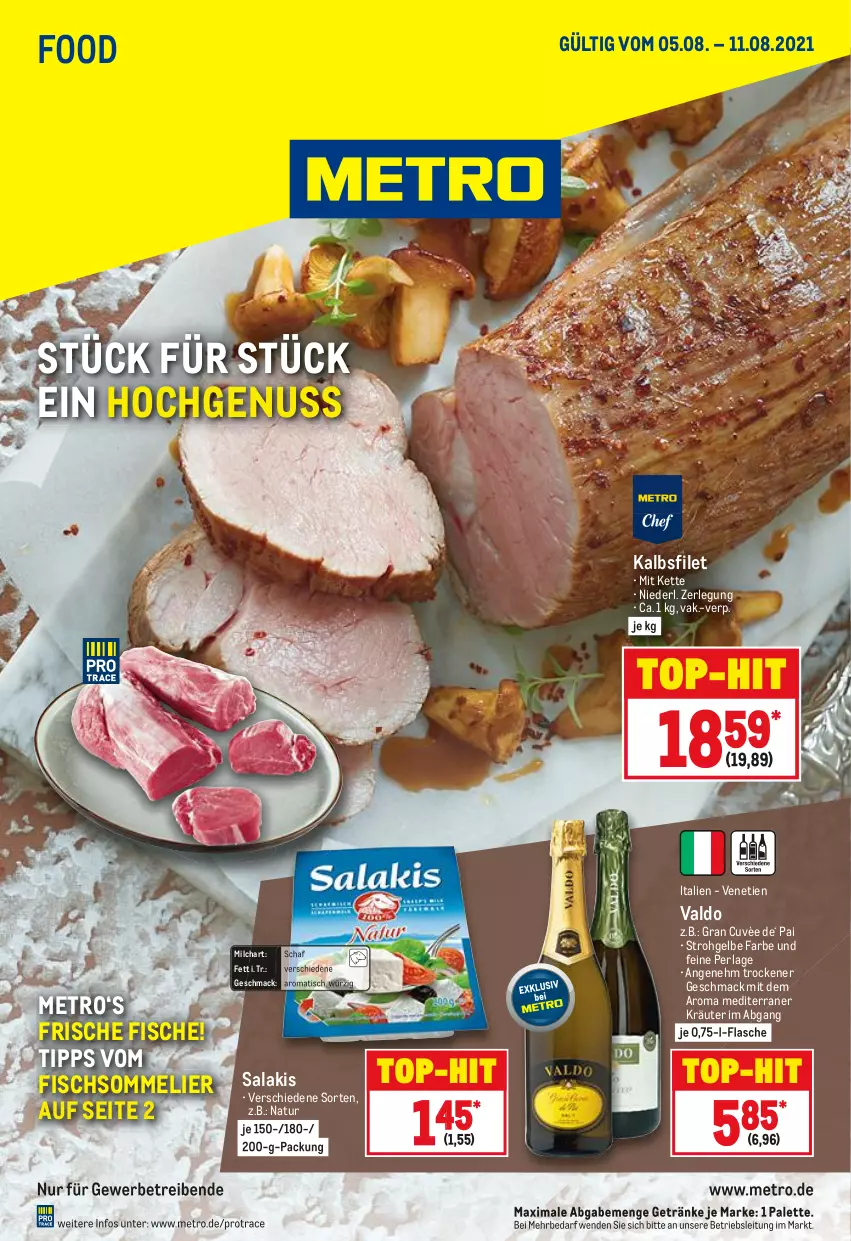 Aktueller Prospekt Metro - Food - von 05.08 bis 11.08.2021 - strona 1