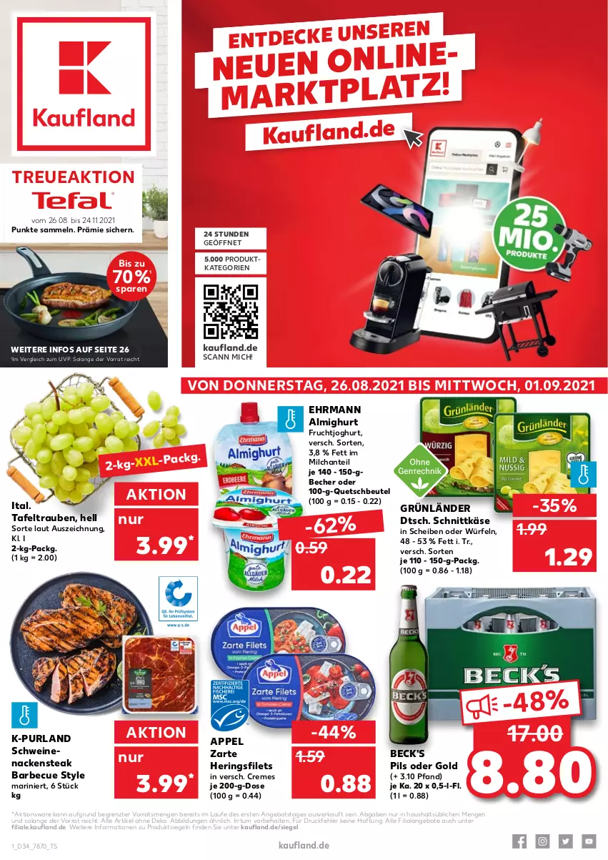 Aktueller Prospekt Kaufland - von 26.08 bis 01.09.2021 - strona 1