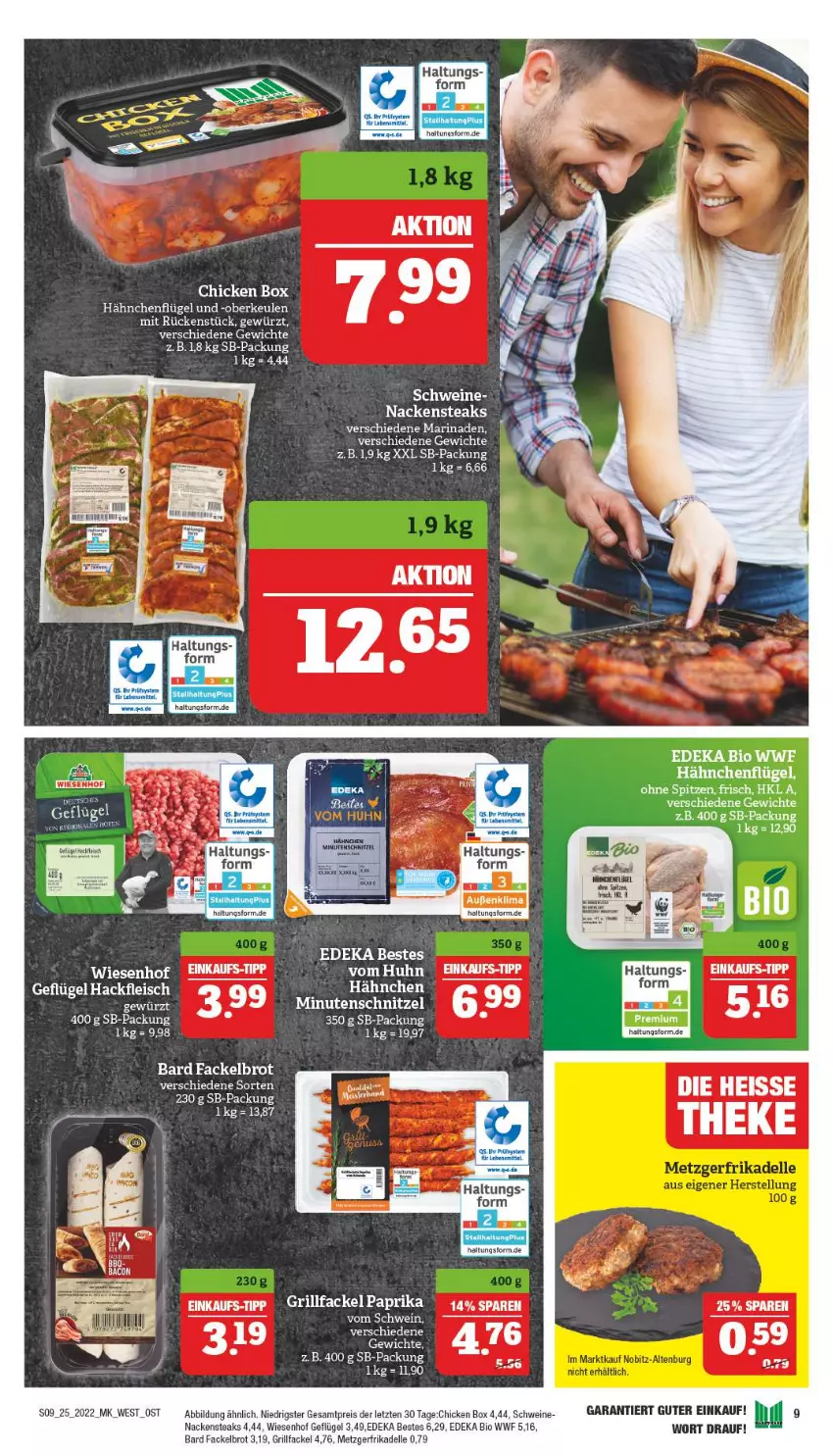 Aktueller Prospekt Marktkauf - Prospekt - von 19.06 bis 25.06.2022 - strona 13 - produkty: bio, brot, deka, dell, edeka bio, eis, elle, Geflügel, gewürz, grill, hähnchenflügel, marinade, minutenschnitzel, Nackensteak, nackensteaks, paprika, reis, schnitzel, schwein, schweine, steak, steaks, tee, Ti, wein, weine, wiesenhof, ZTE