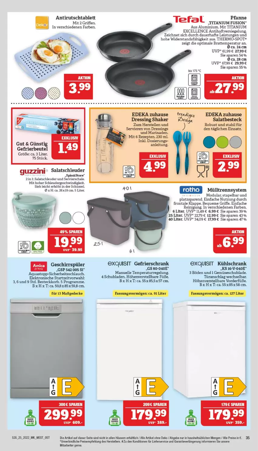 Aktueller Prospekt Marktkauf - Prospekt - von 19.06 bis 25.06.2022 - strona 39 - produkty: aqua, aquastop, auer, besteck, beutel, deka, dressing, eis, Elektro, elle, gefrierbeutel, gefrierschrank, geschirr, geschirrspüler, korb, kühlschrank, lieferservice, marinade, pfanne, Reinigung, reis, rezept, rezepte, salat, Schal, Schale, schlauch, Schrank, schubladen, schüssel, shake, tablet, tablett, teller, Ti, türanschlag wechselbar