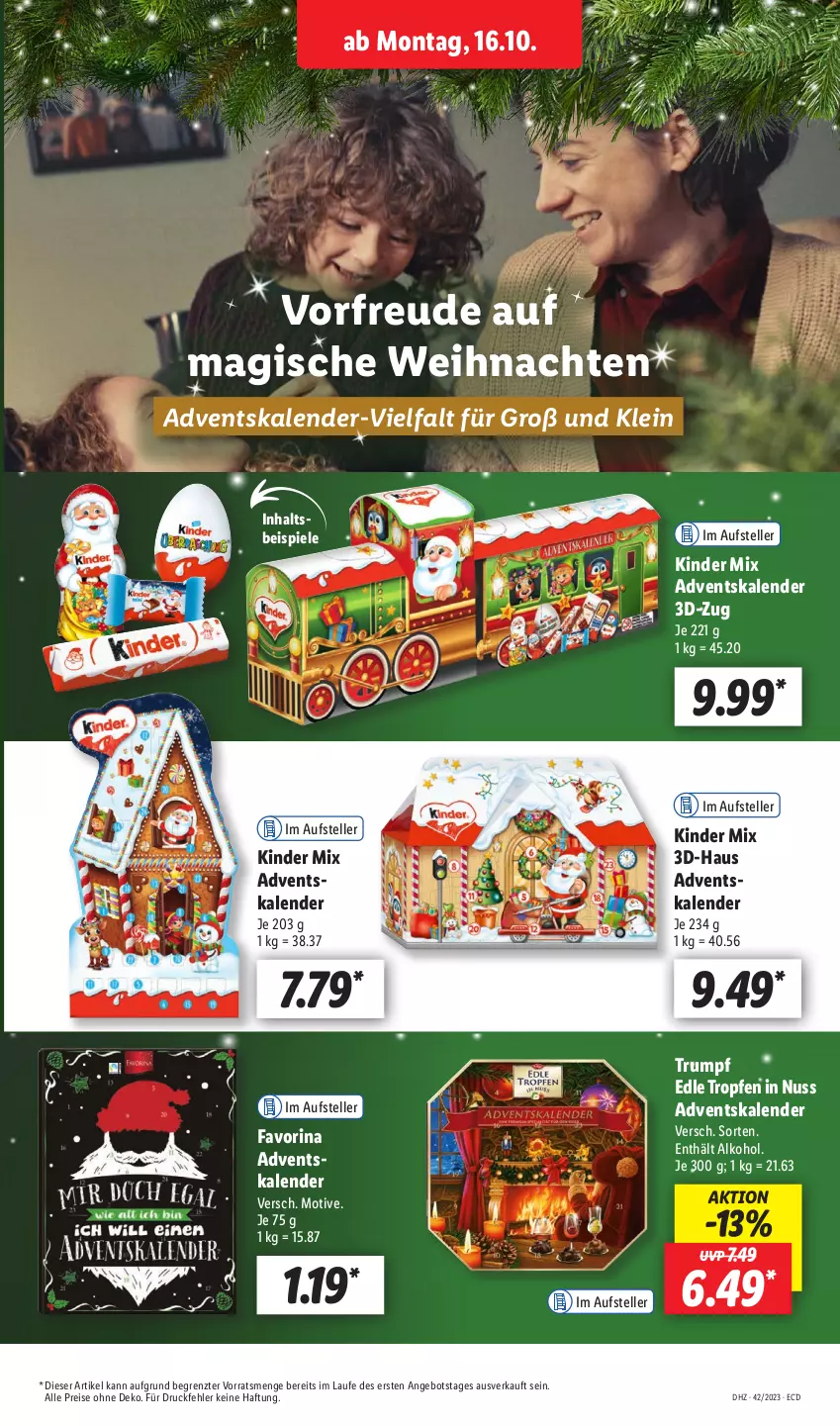 Aktueller Prospekt Lidl - Aktionsprospekt - von 16.10 bis 21.10.2023 - strona 11 - produkty: Adventskalender, alkohol, angebot, eis, elle, Kinder, nuss, reis, rum, Spiele, teller, Ti, weihnachten, ZTE