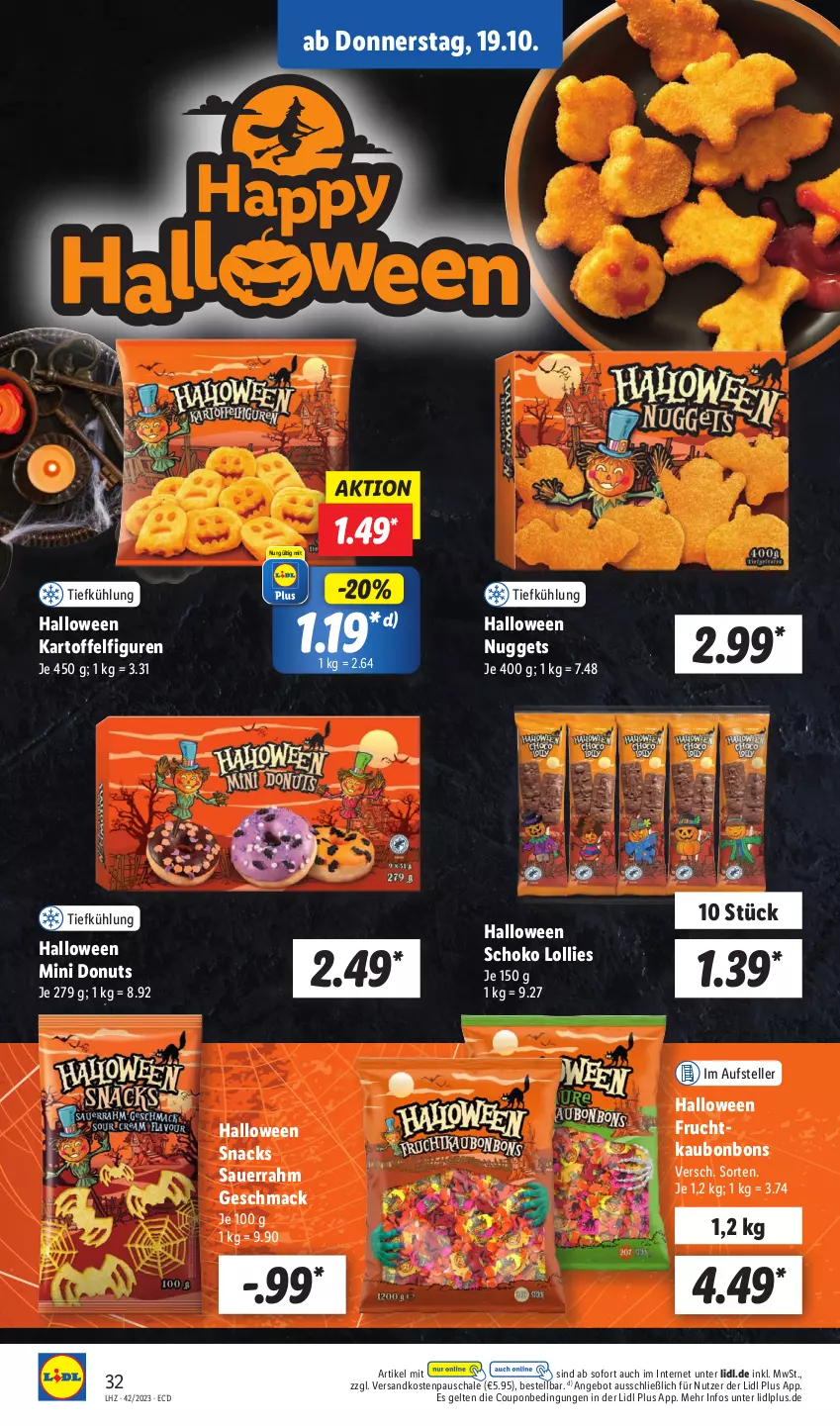 Aktueller Prospekt Lidl - Aktionsprospekt - von 16.10 bis 21.10.2023 - strona 42 - produkty: angebot, auer, bonbons, coupon, Donut, donuts, elle, frucht, kartoffel, mac, ndk, nuggets, Sauerrahm, Schal, Schale, schoko, snack, snacks, teller, Ti