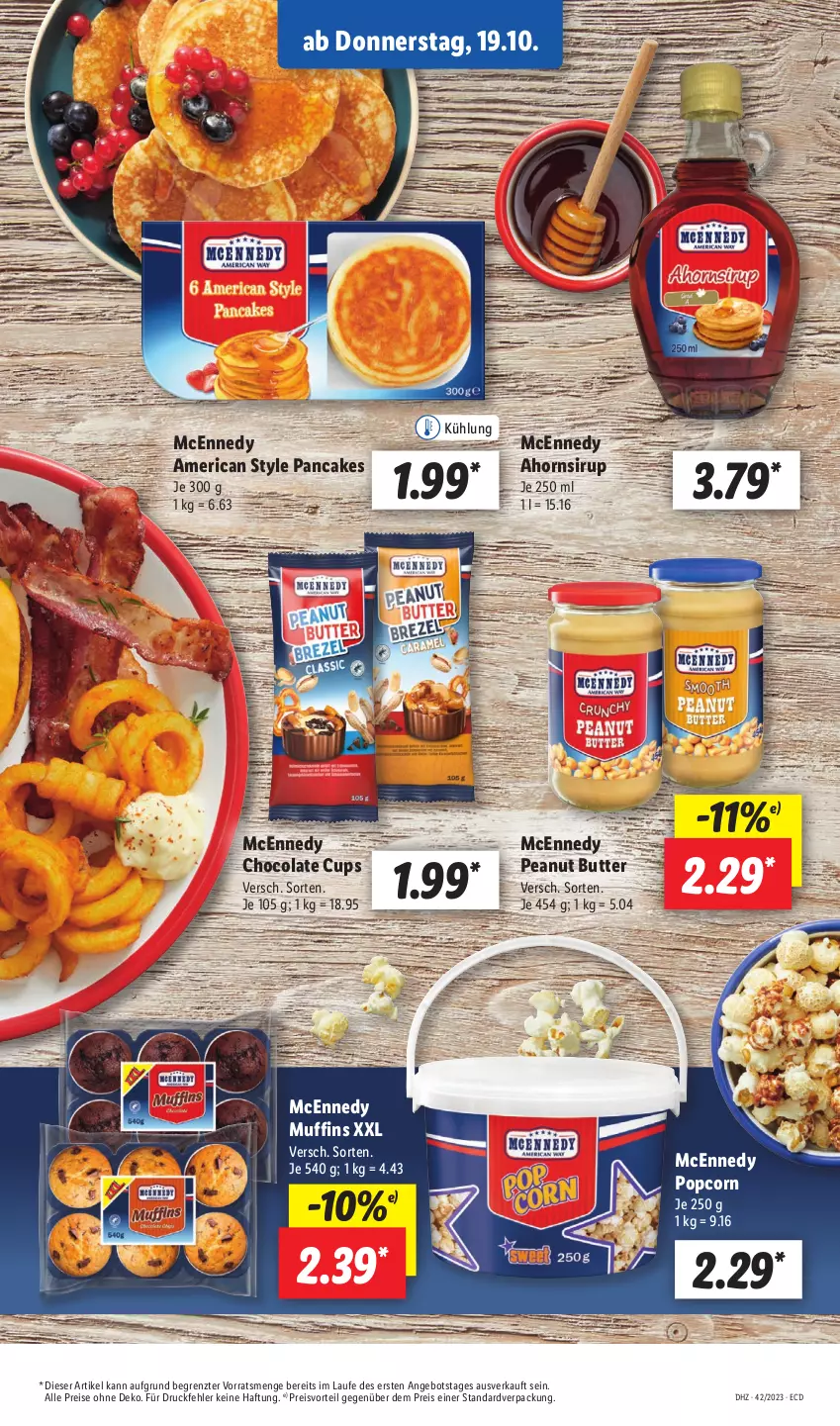 Aktueller Prospekt Lidl - Aktionsprospekt - von 16.10 bis 21.10.2023 - strona 47 - produkty: angebot, butter, cola, eis, mcennedy, Muffin, muffins, peanut butter, popcorn, preisvorteil, reis, sirup, Ti, ZTE