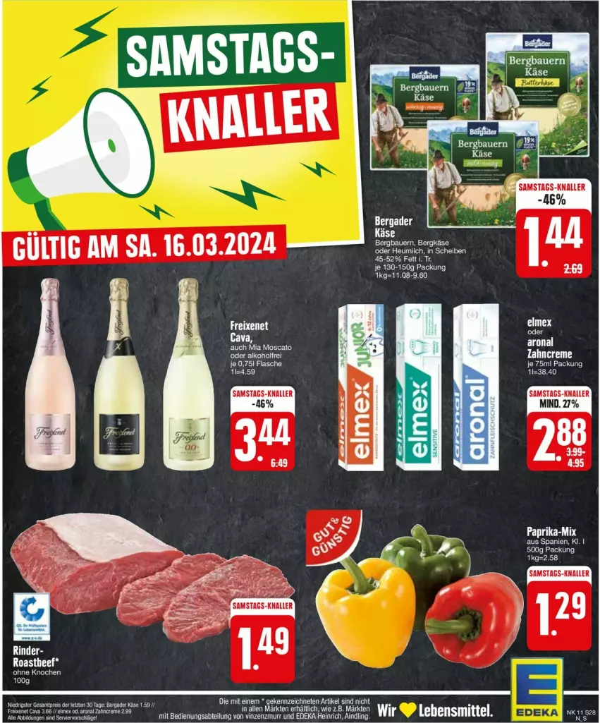 Aktueller Prospekt Edeka - Prospekte - von 11.03 bis 16.03.2024 - strona 28 - produkty: Abtei, auer, aust, Bau, Bauer, Bergkäse, deka, Käse, korb, Ti