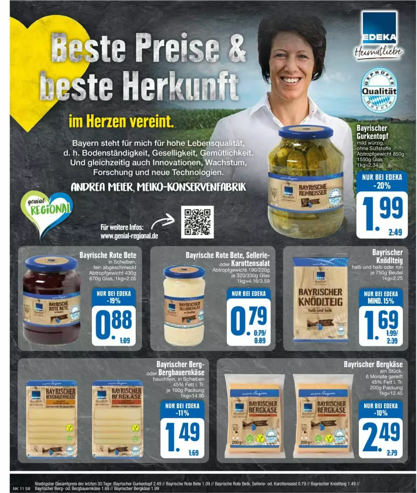 Aktueller Prospekt Edeka - Prospekte - von 11.03 bis 16.03.2024 - strona 8 - produkty: Bergkäse, eis, elle, gurke, gurken, karotten, Käse, reis, rote bete, salat, Ti, topf, ZTE