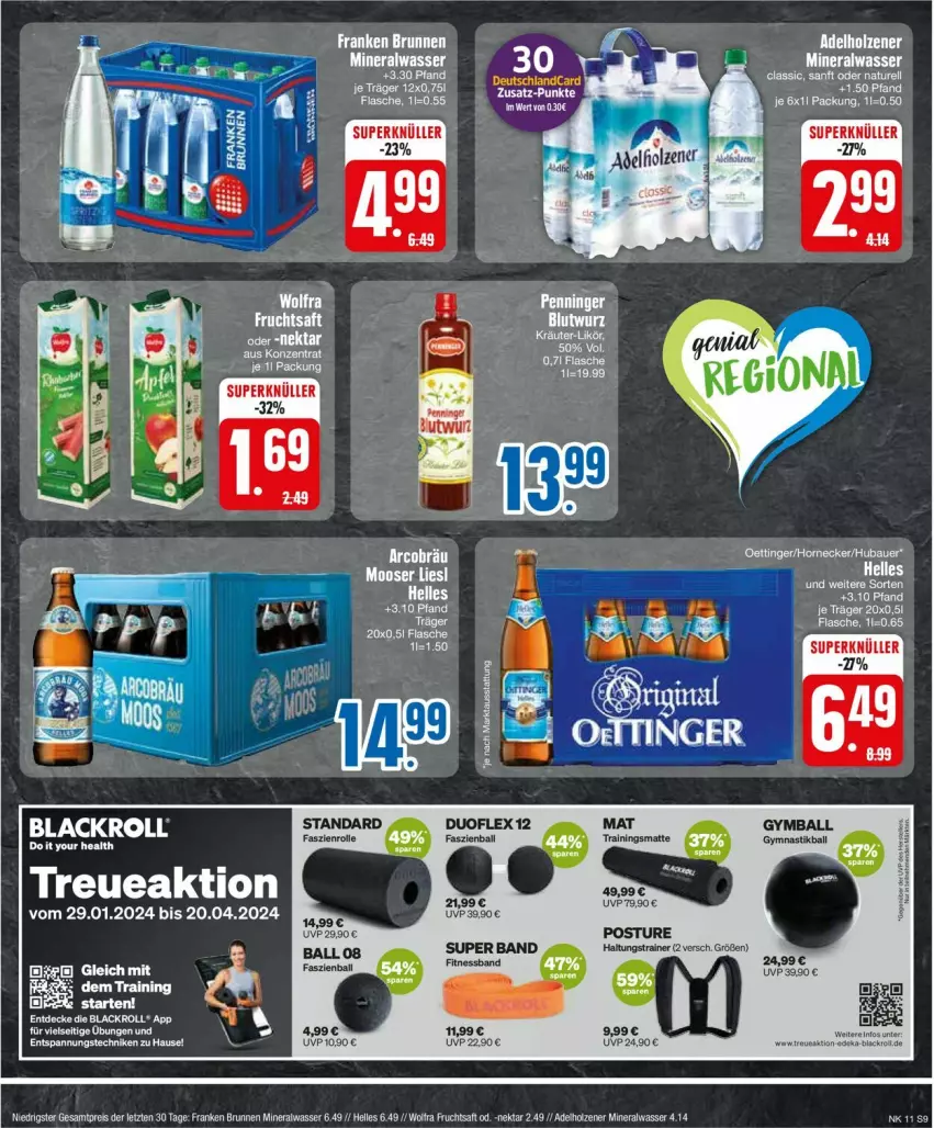 Aktueller Prospekt Edeka - Prospekte - von 11.03 bis 16.03.2024 - strona 9 - produkty: adelholzener, Alwa, brunnen, eis, elle, flasche, franken brunnen, frucht, fruchtsaft, Holz, lack, mineralwasser, Nektar, Nike, reis, saft, Ti, wasser, ZTE