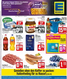 Gazetka promocyjna Edeka - Prospekte - Gazetka - ważna od 16.03 do 16.03.2024 - strona 1 - produkty: Becher, bohne, bohnen, coca-cola, cola, creme, deka, eis, exquisa, fanta, flasche, fleisch, frischkäse, frischkäsezubereitung, hackfleisch, kaffee, kaffee ganze bohnen, Käse, koffer, miree, nuss, nuss-nugat-creme, nutella, rind, ritter, ritter sport, schoko, schokolade, schwein, Sport, sprite, Ti, wein, wiener, würstchen