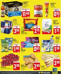 Gazetka promocyjna Edeka - Prospekte - Gazetka - ważna od 16.03 do 16.03.2024 - strona 27 - produkty: alpia, beutel, bier, deka, drink, eis, energy drink, flasche, franziskaner, Frühkartoffeln, Golden Longs, kartoffel, kartoffeln, lebensmittel, lorenz, mccain, Mutti, natur, natura, red bull, reiniger, schoko, schokolade, spargel, südzucker, tafeltrauben, Ti, tomate, tomaten, trauben, zucker