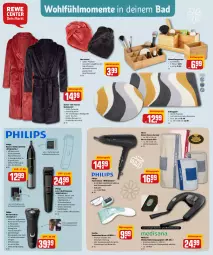Gazetka promocyjna Rewe - Prospekte - Gazetka - ważna od 16.04 do 16.04.2022 - strona 24 - produkty: akku, aktionspreis, aufbewahrungstasche, Bad, Bademantel, badteppich, bambus, batterie, batterien, Bau, baumwolle, eis, ente, gözze, Haarentfernung, haartrockner, herrenrasierer, isana, kosmetik, Mantel, Massagegerät, medisana, papier, Philips, rasierer, Reinigung, reis, Ria, sana, saro, Sarong, Schal, Tasche, taschen, teppich, Ti, tisch, Trockner, wolle