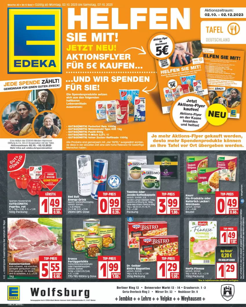 Aktueller Prospekt E Center - Angebote der Woche - von 02.10 bis 07.10.2023 - strona 1 - produkty: ACC, angebot, baguette, baguettes, berliner, Bistro Baguette, chia, classico, deka, drink, eintöpfe, ente, feinschmecker, fertiggericht, fertiggerichte, jacobs, kaffee, kaffeekapseln, kasseler, latte, latte macchiato, lungo, mac, macchiato, paprika, red bull, rel, ring, salz, schwein, suppe, suppen, tee, Ti, weck, wein, ZTE