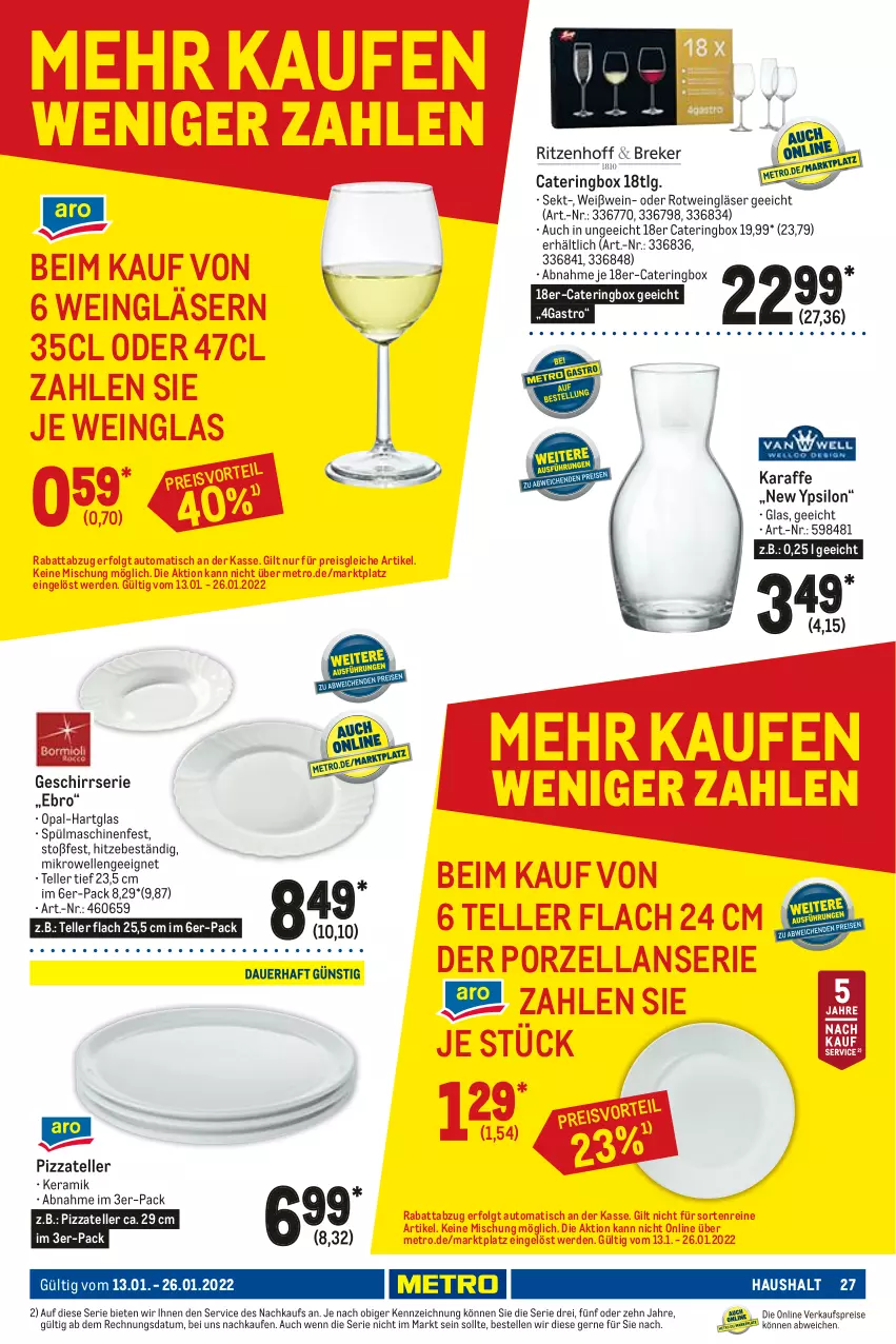 Aktueller Prospekt Metro - Gastro Journal - von 13.01 bis 26.01.2022 - strona 27 - produkty: auto, eis, elle, erde, geschirr, Geschirrserie, Gläser, Karaffe, LG, Metro, mikrowelle, pizza, reis, ring, rotwein, sekt, spülmaschinen, teller, Ti, tisch, wein, Weingläser, Weißwein, weißwein-