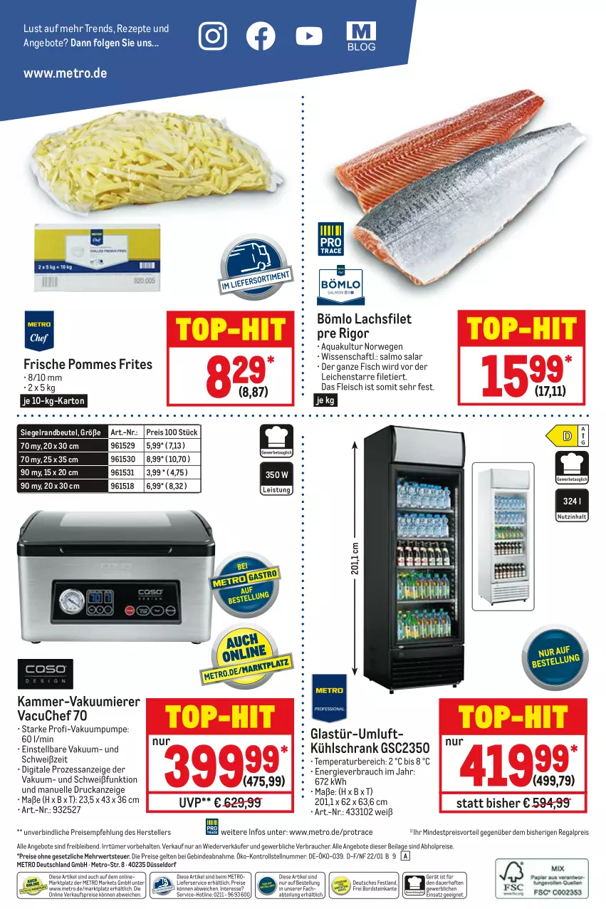 Aktueller Prospekt Metro - Gastro Journal - von 13.01 bis 26.01.2022 - strona 40 - produkty: abholpreise, Abtei, angebot, angebote, aqua, auer, beutel, eis, elle, filet, fisch, fleisch, Glastür, ilag, kühlschrank, lachs, lachsfilet, LG, lieferservice, Metro, pommes, Pommes Frites, preisvorteil, Rauch, regal, reis, rezept, rezepte, rwe, Schrank, teller, Ti, top-hit, Vakuumierer