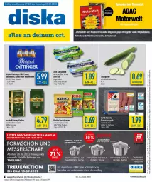 Gazetka promocyjna Diska - Prospekte - Gazetka - ważna od 03.09 do 03.09.2022 - strona 1 - produkty: aktionspreis, alkohol, angebot, angebote, arla, Becher, bier, bio, bratwurst, decke, Deckel, eis, frucht, fruchtgummi, gin, Glasdeckel, gurke, haribo, jacobs, jacobs krönung, kaffee, Kochtopf, magazin, messer, oettinger, pils, radler, reis, rwe, salat, Salatgurke, salz, schwein, stielkasserolle, Ti, topf, wein, wurst