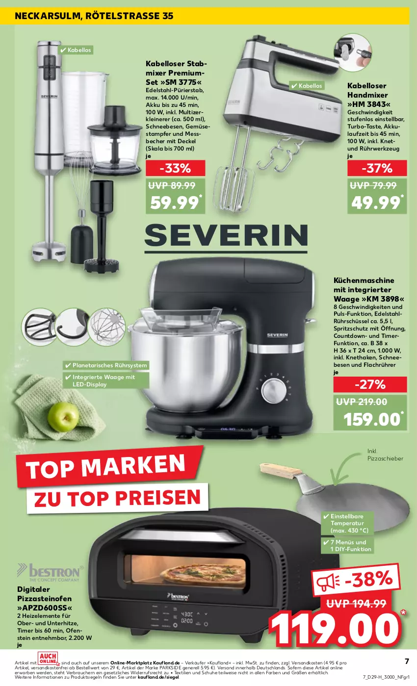 Aktueller Prospekt Kaufland - Extra-Angebote - von 18.07 bis 24.07.2024 - strona 7 - produkty: akku, Becher, decke, Deckel, edelstahl, eis, ente, erde, handmixer, küche, Küchen, küchenmaschine, leine, Messbecher, Mixer, ndk, Ofen, Parkside, pizza, Rauch, reis, rel, Rührschüssel, rwe, Schneebesen, schuhe, schüssel, Spritzschutz, stabmixer, steinofen, Ti, timer, versandkostenfrei, Waage, werkzeug, Zerkleinerer