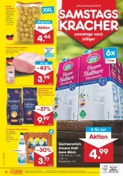 Gazetka promocyjna Netto Marken-Discount - Filial-Angebote - Gazetka - ważna od 02.04 do 02.04.2022 - strona 40 - produkty: Alwa, angebot, angebote, auer, bohne, bohnen, caffè crema, discount, eis, espresso, flasche, glasflasche, haltbare milch, Holz, kaffee, kaffeebohnen, kartoffel, kartoffeln, kracher, lichtenauer, marken-discount, milch, mineralwasser, mövenpick, reis, sac, schwein, schweine, speisekartoffeln, Ti, uhr, wasser, wein, weine, ZTE