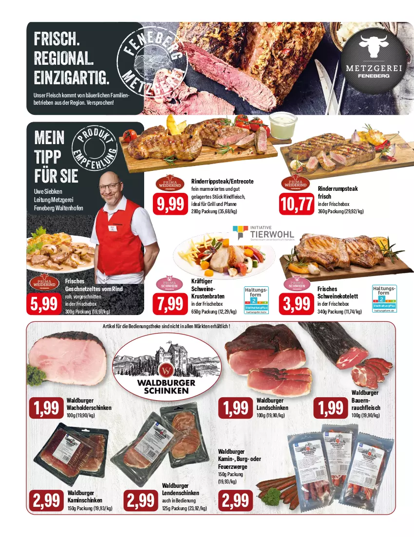 Aktueller Prospekt Feneberg - Prospekte - von 21.03 bis 23.03.2024 - strona 2 - produkty: auer, Bau, Bauer, braten, burger, eis, fleisch, für grill und pfanne, geschnetzeltes, grill, grill und pfanne, ideal für grill, ideal für grill und pfanne, Kamin, kotelett, krustenbraten, landschinken, Ofen, pfanne, Rauch, rind, rinder, rindfleisch, rum, rumpsteak, schinken, schnitten, schwein, schweine, schweinekotelett, steak, Ti, und pfanne, wein, weine, Zelt