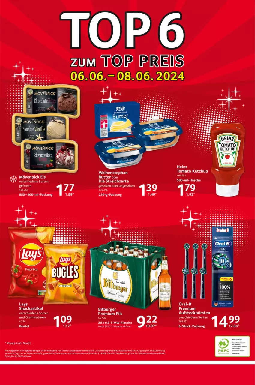 Aktueller Prospekt Selgros - Food - von 06.06 bis 12.06.2024 - strona 28 - produkty: angebot, angebote, aufsteckbürsten, beutel, bürste, bürsten, butter, eis, flasche, heinz, lays, LG, mw-flasche, oral-b, Rauch, reis, salz, snack, Streichzart, tee, Ti