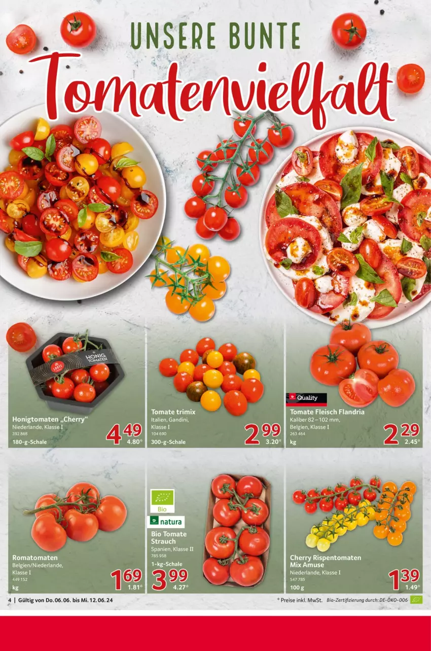 Aktueller Prospekt Selgros - Food - von 06.06 bis 12.06.2024 - strona 4 - produkty: bio, eis, elle, honig, Honigtomaten, LG, reis, rispentomaten, Romatomaten, Schal, Schale, Ti, tomate, tomaten