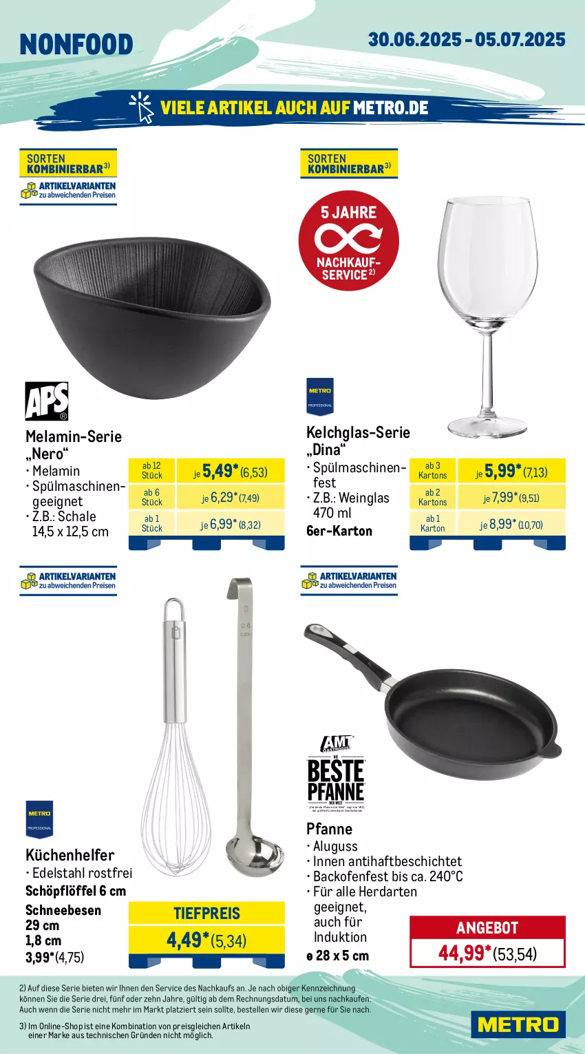 Aktueller Prospekt Metro - Wochen-Angebote Gastro - von 30.06 bis 05.07.2025 - strona 17 - produkty: angebot, auer, auto, backofen, edelstahl, eis, elle, herdarten, jeans, Kinder, küche, Küchen, Küchenhelfer, Löffel, Metro, metro gastro, nero, Ofen, pfanne, reis, rum, Schal, Schale, Schere, Schneebesen, Schöpflöffel, Spektrum, spülmaschinen, teller, Ti, tiefpreis, Trockner, wärmepumpentrockner, wein