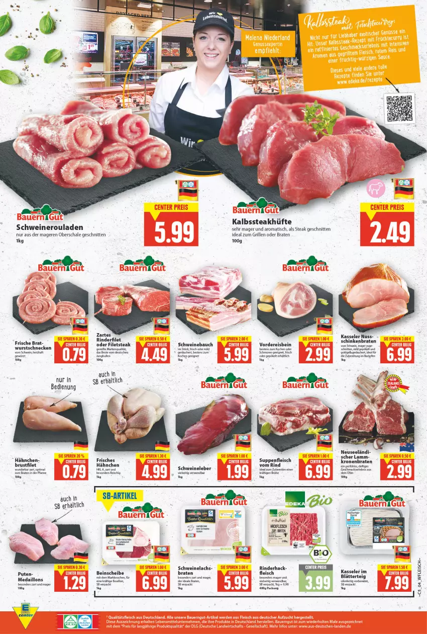 Aktueller Prospekt E Center - Angebote der Woche - von 31.01 bis 05.02.2022 - strona 4 - produkty: backofen, Bau, bio, blätterteig, braten, Brühe, brustfilet, dell, eis, elle, filet, filets, fleisch, gewürz, grill, hackfleisch, jungbullen, kasseler, krone, lachs, lamm, lion, mac, nero, nuss, Ofen, pfanne, pute, reis, rind, rinder, rinderfilet, rouladen, rwe, Schal, Schale, schinken, schinkenbraten, schnitten, schwein, schweine, Schweinebauch, Schweinelachs, Schweineleber, Schweineroulade, steak, steakhüfte, suppe, suppen, suppenfleisch, Ti, tisch, wein, weine, wurst