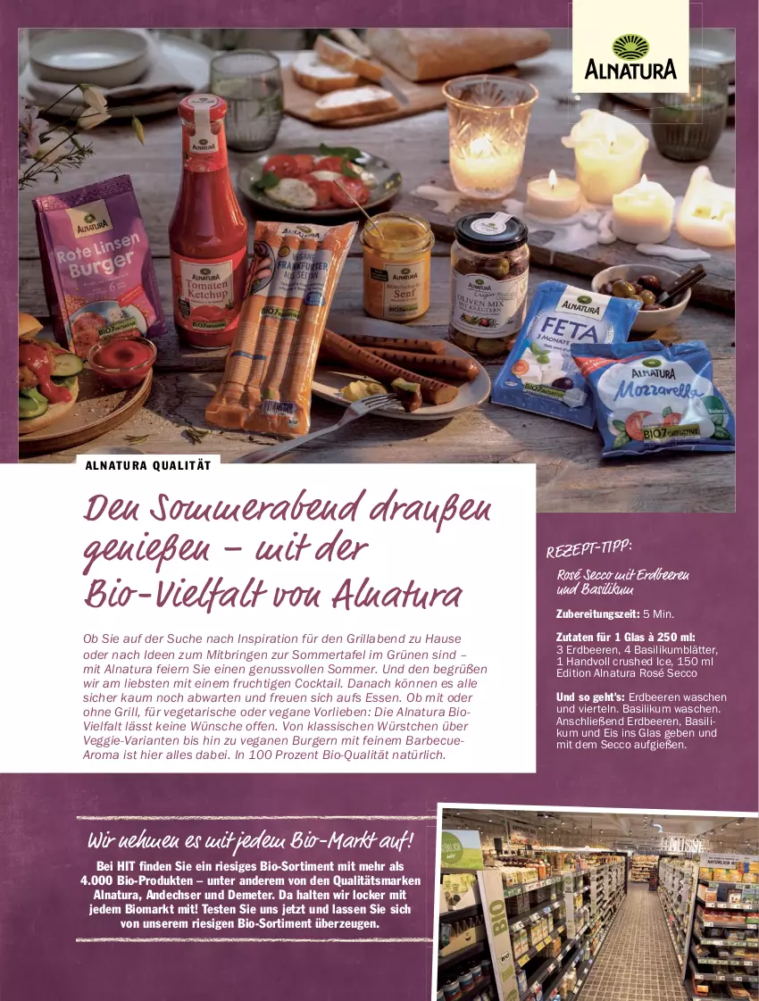 Aktueller Prospekt Hit - Prospekte - von 02.07 bis 31.12.2023 - strona 13 - produkty: barbecue, basilikum, beere, beeren, bio, burger, cocktail, crushed ice, ecco, eier, eis, elle, erdbeere, erdbeeren, frucht, grill, natur, natura, nuss, rezept, rezept-tipp, Ria, ring, Ti, Vegeta, veggie, wein, weine, würstchen